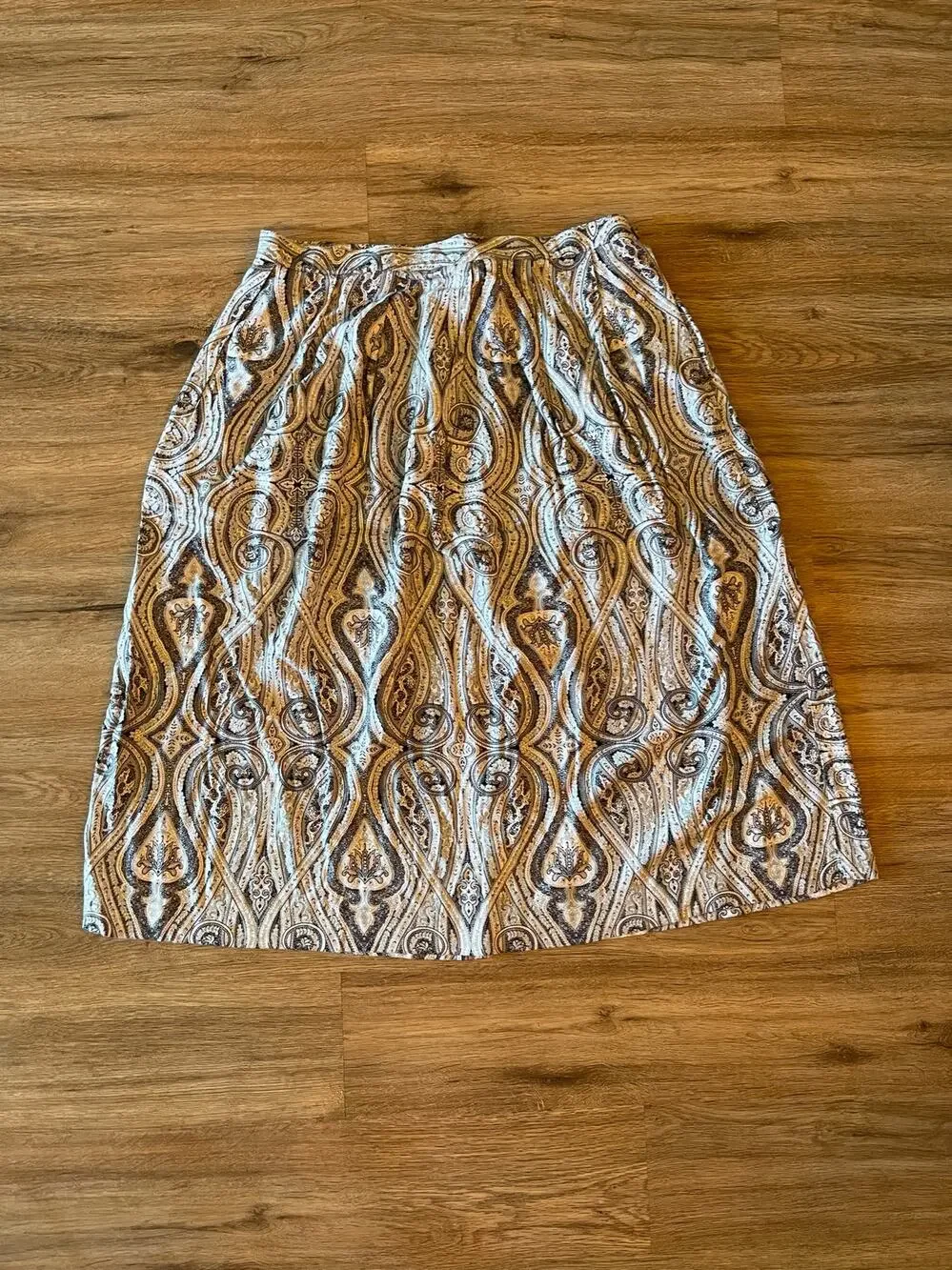 Vintage Koret Paisley Knee Length A-Line Skirt Size 18